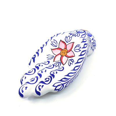 Подставка глиняная с синими листьями для аромапалочек IND фото