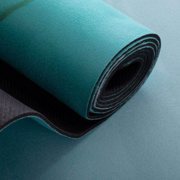 Каучуковий килимок для йоги двошаровий бірюзовий M4 фото