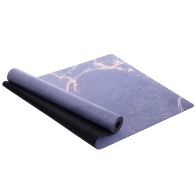Каучуковый коврик для йоги двухслойный - Синий M7 фото