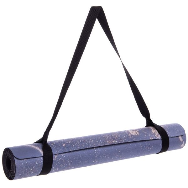 Каучуковий килимок для йоги двошаровий - Cиній M7 фото