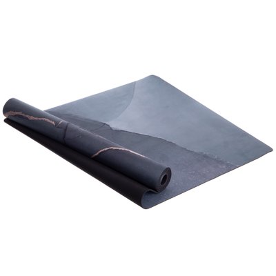 Каучуковый коврик для йоги двухслойный - Черный M8 фото
